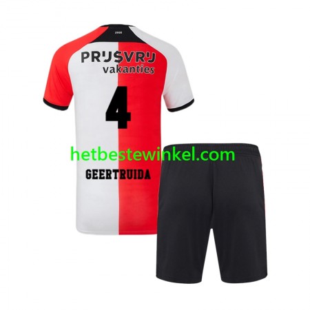 Feyenoord Rotterdam Lutsharel Geertruida 4 Voetbalshirts Kind Thuis 2024-25
